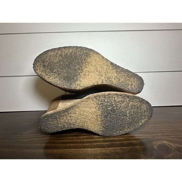 PILCRO Oxford Wedge‎ Booties Black Brown Lace Up Leather Suede Shoes Women's 6.5 - Picture 10 of 11